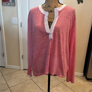 NWT Vineyard Vines Red and White Striped Shirt large